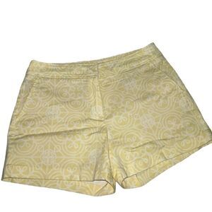 Juniper + Lime Yellow and White Geometric Shorts